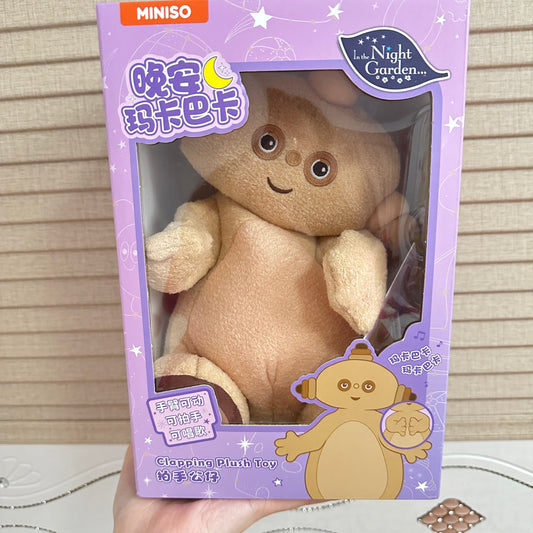 MlNlSO Good Night Makka Pakka Series Electric Doll Making Sounds Singing Sitting  Clapping Plush Toy and holding sponge Sound  toy