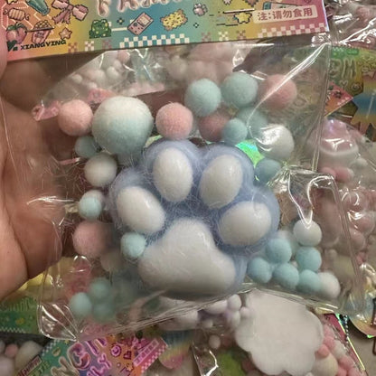 Squishy Flocking Cat Paw Stress Relief Toy Gift Idea